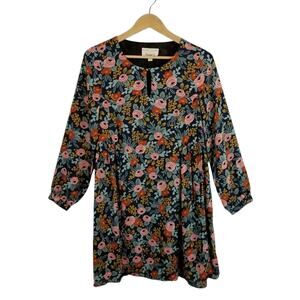 Paper Crown & Rifle Paper Company Floral Long Sleeve Shift Dress Small